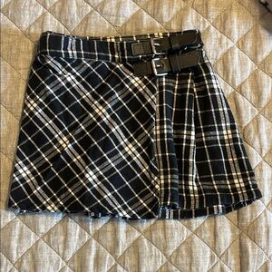 FabKids Plaid Black and White Girl's Skirt